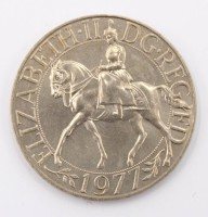 Auktion 360 / Los 6004 <br>Jubiläumsmünze Queen Elizabeth II., Silver Jubilee Crown 1952-1977, D-3,8cm