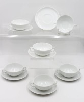 Auktion 360<br>6x Suppentassen, Fürstenberg, Weißporzellan, ca. H-5cm