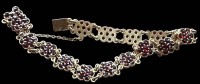 Auktion 360 / Los 1044 <br>Granat-Armband mit Sicherheitskette, Silber-925- vergoldet, 15,5 gr., ca. 20 cm