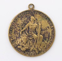 Auktion 360 / Los 7013 <br>100 Jahr-Jubiläumsmedaille 1806-1906, 13. Infanterie Regiment Kaiser Franz Josef I., Bronze, Altersspuren, D-3,8cm