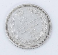 Auktion 360 / Los 6026 <br>25 Kopeken 1855, russisches Kaiserreich, Alexander II / Nikolaus I., 868er Silber, 5,1 g