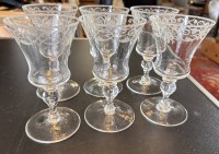 Auktion 364 / Los 10006 <br>6x Weingläser, Ludwig Lobmeyr (1829-1917), Serie "Barock" mit Schliff, H-14,5 cm