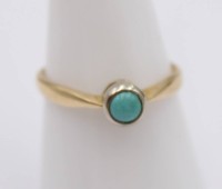 Auktion 360 / Los 1307 <br>585er GG Ring mit Türkis, 2,1gr., RG 55/56