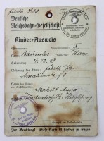 Auktion 371<br>Kinder-Ausweis "Deutsche Reichsbahn-Gesellschaft", 3. Reich