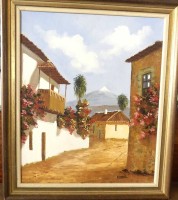 Auktion 360 / Los 4042 <br>Blanck "südliche Gasse" Öl/Leinen, gerahmt, RG 54x46 cm