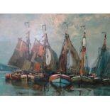 Auktion 361<br>Otto WILD (1898-1971) "Fischerboote im Hafen" Öl/Leinen, gerahmt, RG 69x89 cm