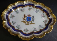 Auktion 361<br>ovale Schale mit Wappenmalerei "Potschappel-Dresden", 22x19 cm