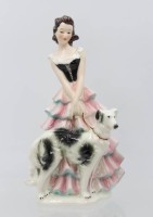 Auktion 361<br>Figur, Dame mit Borzoi, 60er Jahre, Goebel, 21cm