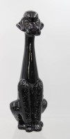 Auktion 361<br>Pudel, Made in Holland, schwarze Glasur, am Stand gerissen, ca. H-34,5cm