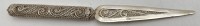 Auktion 361<br>Silber-Brieföffner, russ. Zolodniki Punze "84", wohl Riga Ende 19. Jhd, L-19 cm, ca. 25 gr.