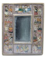 Auktion 361<br>kl. Wandspiegel, Peru, älter, 22 x 17cm.