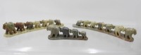 Auktion 361<br>3x Elefantenbrücken, Speckstein, ca. 5,5cm, L-26cm