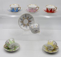 Auktion 361<br>6x Art Deco Moccatassen mit U.T., 1x Rand mit Chip, Handarbeit