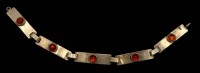 Auktion 361<br>Silber-Armband -835-, gemarkt "Georg Kramer" um 1940/50,  mit 5 Bernsteinen, L-17 cm, 8,4 gr.