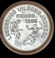 Auktion 371<br>500 Forint Proof Coupe du monde de football Mexiqu 1986 UNGARN Budapest 1986 (40mm, 28g, ), stempelglanz, Silber