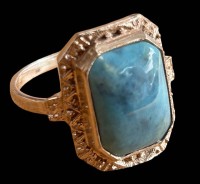 Auktion 361<br>Silberring-835- mit hellblauen Stein, RG 57, 3,8 gr