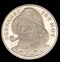 Auktion 361<br>versilb. Medaille "Schulschiff Gorch Fock", 1976, D-3,6 cm