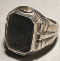 Auktion 361<br>Herren-Silberring-800- mit Gravurplatte, diese leer, RG 51, 5,7 gr