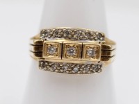 Auktion 361<br>schöner 585er GG-Ring mit Brillantbesatz, 6,1gr., RG 58