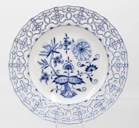Auktion 361<br>MEISSEN Zierteller, 20.Jhd., 1.Wahl, Zwiebelmuster, D-21cm