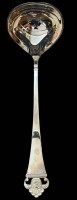 Auktion 361<br>gr. Suppenkelle "Robbe&amp;Berking", Rosenmuster, Silber-800-, neuwertig, 152 gr., (Neupreis z.B. 1400,-- €)