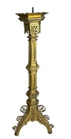 Auktion 361<br>hoher Historismus Messingleuchter, H-48 cm