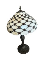 Auktion 361<br>Tischlampe im Tiffany-Stil, Messingstand, H-ca. 58 cm