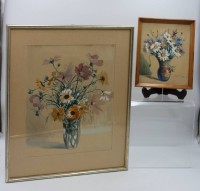 Auktion 361<br>3x Gemälde/Aquarelle von Wolfgang Blech, Blumen, je gerahmt, RG 51,5 x 40,5cm bis 26 x 20,5cm