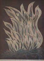 Auktion 361<br>Friederike MICHELSEN (1923-2016), Bruder Feuer, Farbradierung, Nr. 1/20, Blatt 5, ger./Glas, RG 69,5 x 57cm