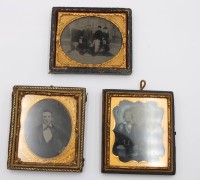 Auktion 361<br>3x  antike Daguerrotypien, um 1850, je gerahmt/Glas, ca. RG 9,5 x 8cm