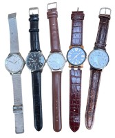 Auktion 361<br>5x div. Quartz HAU, Bergmann, Kienzle Aviator etc., Werke nicht geprüft