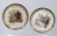 Auktion 361<br>2x Bildteller, Saargemünd, älter, ca. D-19,8cm