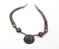 Auktion 361<br>Etho-Collier, versilbert mit Japis, wohl Nordafrika, ca. L-40cm
