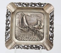 Auktion 361<br>Ascher, Niederlande, Silber -833-m reliefiert, ca. 70,9gr., ca. 9 x 9cm