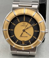 Auktion 361<br>Vintage Omega Dynamic 1430 Herren-Armbanduhr, Seamaster, Quartzwerk läuft, orig. Stahlband, guter Zustand, D-ca. 3,5 cm