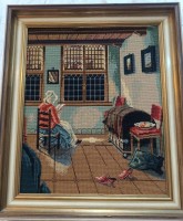 Auktion 361<br>Gobelin Stickbild, gerahmt, RG  63x53 cm