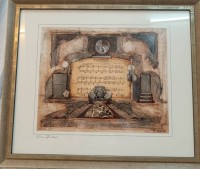 Auktion 361 / Los 5018 <br>Armin BIRKEL (1941-2009)  "Metallica Art" betitelte, signierte Lithografie, ger/Glas, RG 57x66 cm