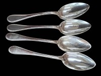 Auktion 361<br>4x Silber-750- Kaffeelöffel "Wilkens" Perlrand, L-15 cm, 84 gr.