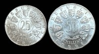 Auktion 361<br>25 und 50 Schilling Silbermünze, Österreich, 32,8 gr