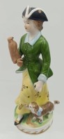 Auktion 361<br>Dame mit Hund und Falken, "Royal-München", H-19 cm