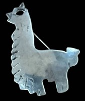 Auktion 361<br>Nadel-Silber-925- Lama, Peru, ca. 4x4 cm, 7,8 gr