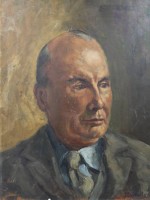 Auktion 361<br>Marcelo Bonome, Herrenportrait, Öl/Hartfaser, ungerahmt, 40 x 30cm