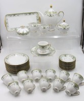 Auktion 361<br>42tlg.  Kaffeeservice, Tirschenreuth, Henkel bei Zuckerdose abgebrochen, 1x Tasse an Stand Chip, Kanne H-23cm Tasen ca. H-7,2cm,