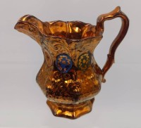 Auktion 361<br>Kupferlüster Milchkännchen, wohl England, H-12 cm