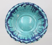 Auktion 361<br>Anbietschale, Goebel Oeslau, älter, hellblaue Glasur, ca. H-5,5cm D-26,2cm