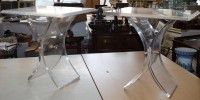 Auktion 361 / Los 14016 <br>Paar Beistelltische, Acryl, ca. H-52cm B-55cm T-42cm