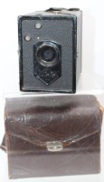 Auktion 361<br>Agfa-Fotobox in Tasche, Altersspuren, Funktion nicht geprüft