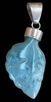 Auktion 361<br>Silber-Anhänger-925- mit Jade (Nephrit?) Blatt, H-5 cm, 8,8 gr