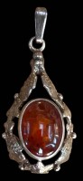 Auktion 361<br>Silber-835- Bernsteinanhänger, Fischland-Schmuck, L-4,5 cm, 5,8 gr