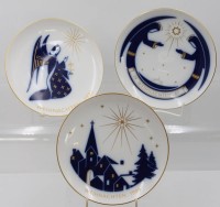 Auktion 361<br>3x Weihnachtsteller, KPM Berlin, 1987, 1981 u.1989, je D-19,5cm